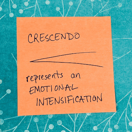 Crescendo represents an emotional intensification