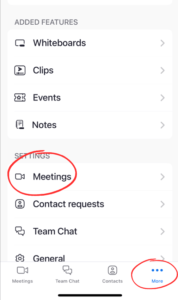 Meetings Settings